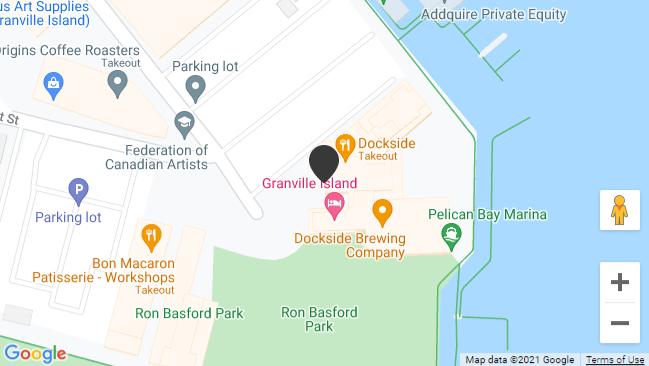 Map Pointing to Granville Island at Granville Island Hotel