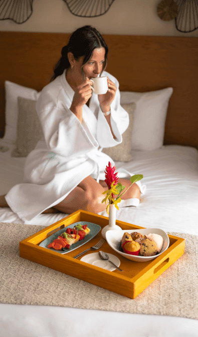 Romantic breakfast in room