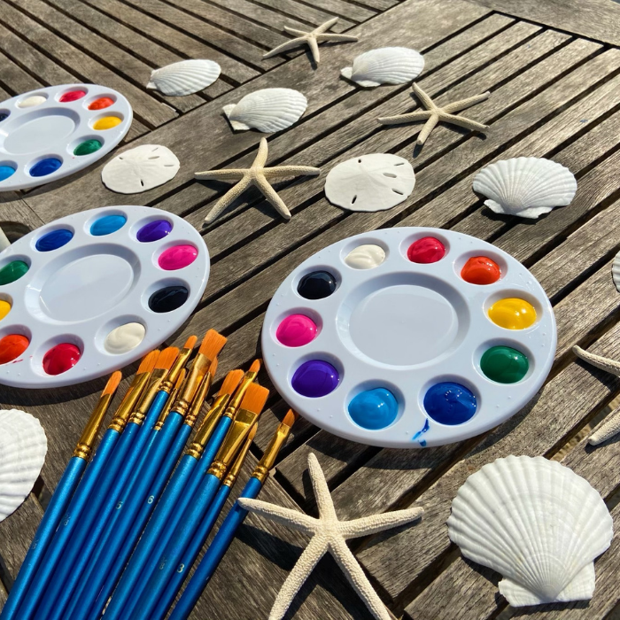 kids club fun beach activities for kids avalon nj hotel kids activities with paint brushes and seashells