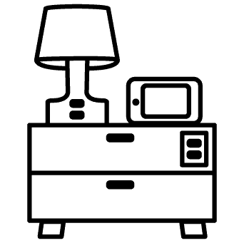 Nightstands with Bedside Controls Including 4 Power Outlets & 4 USB Controls