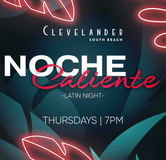 NOCHE Caliente Latin Night poster at Essex House Hotel