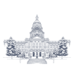 Vector illustration of Kansas State Capitol building used at Warwick Denver