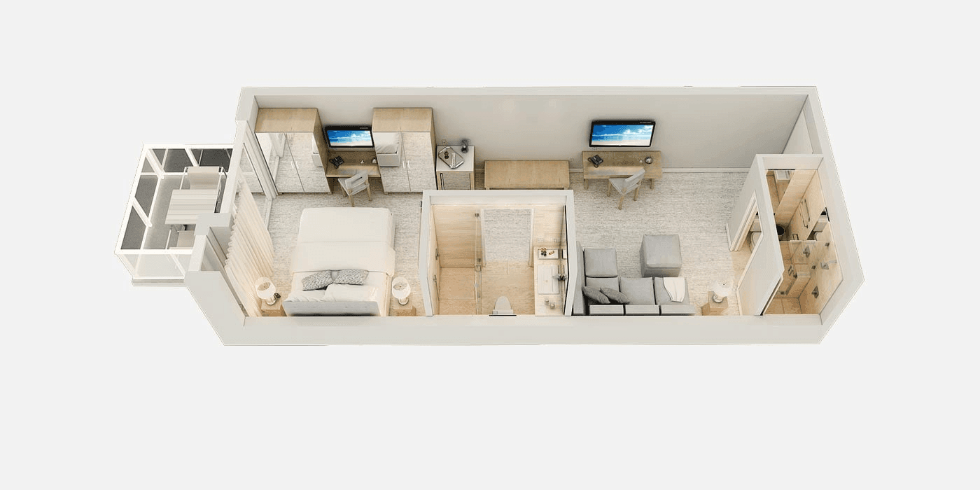 Floorplan of King Pool View Suites 