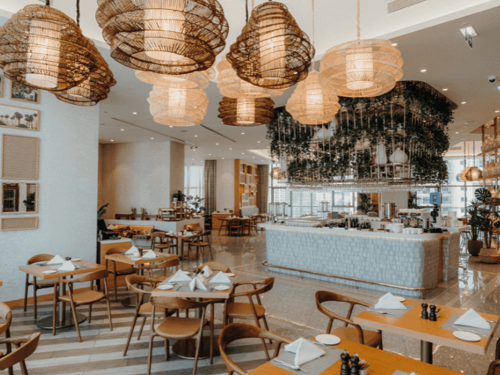 Charming interior view of Cinescope Restaurant at Paramount Hotel Midtown