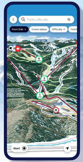 Mobile view of a map at Blackcomb Springs Suites