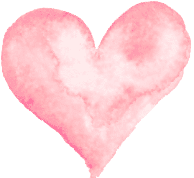 Watercolored pink heart shape, symbolizing love and affection used at Cove Pocono Resorts