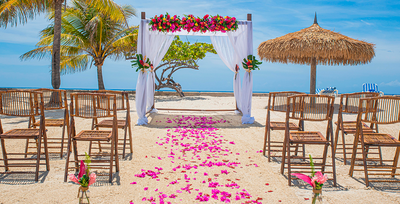 Wedding set up on the beach near Holiday Inns Montego Bay