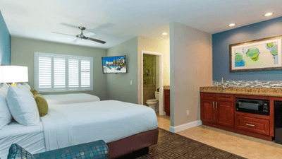 Cabana room with furniture at Shephard's Beach Resort