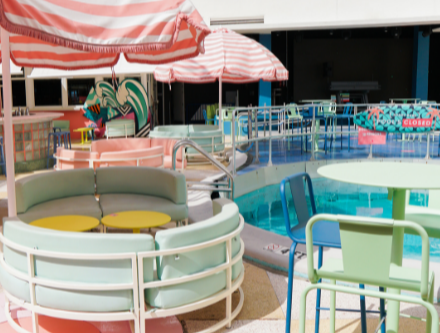 Pool & seating area at Clevelander South Beach