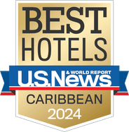 Badge of Best Hotels Caribbean 2024 used at Ladera Resort