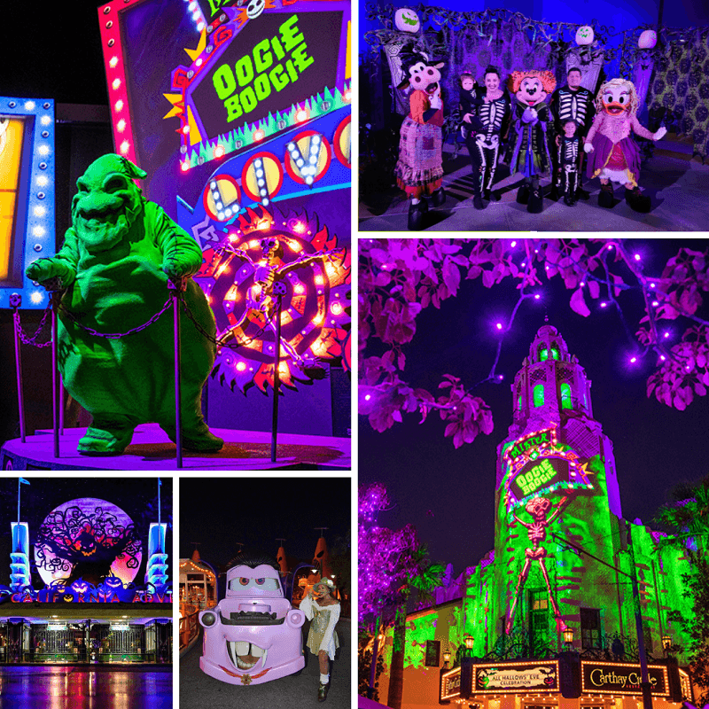 Oogie Boogie Bash collage of photos. 