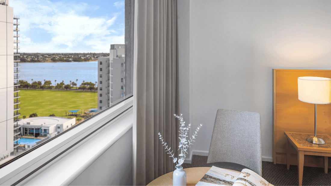 Partial Swan River Views from a standard room at Novotel Perth Langley