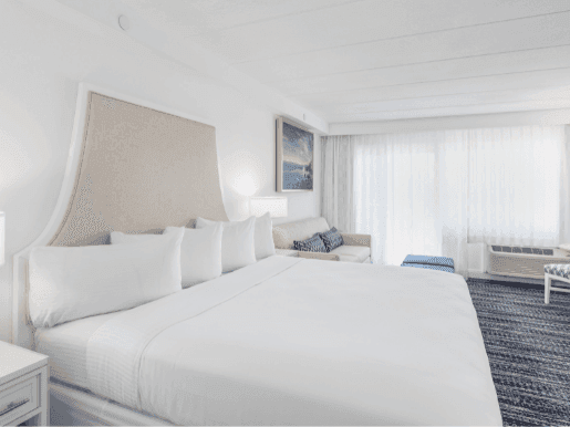 Interior of Signature King Studio ADA accessible hotel room in Avalon NJ at ICONA Windrift
