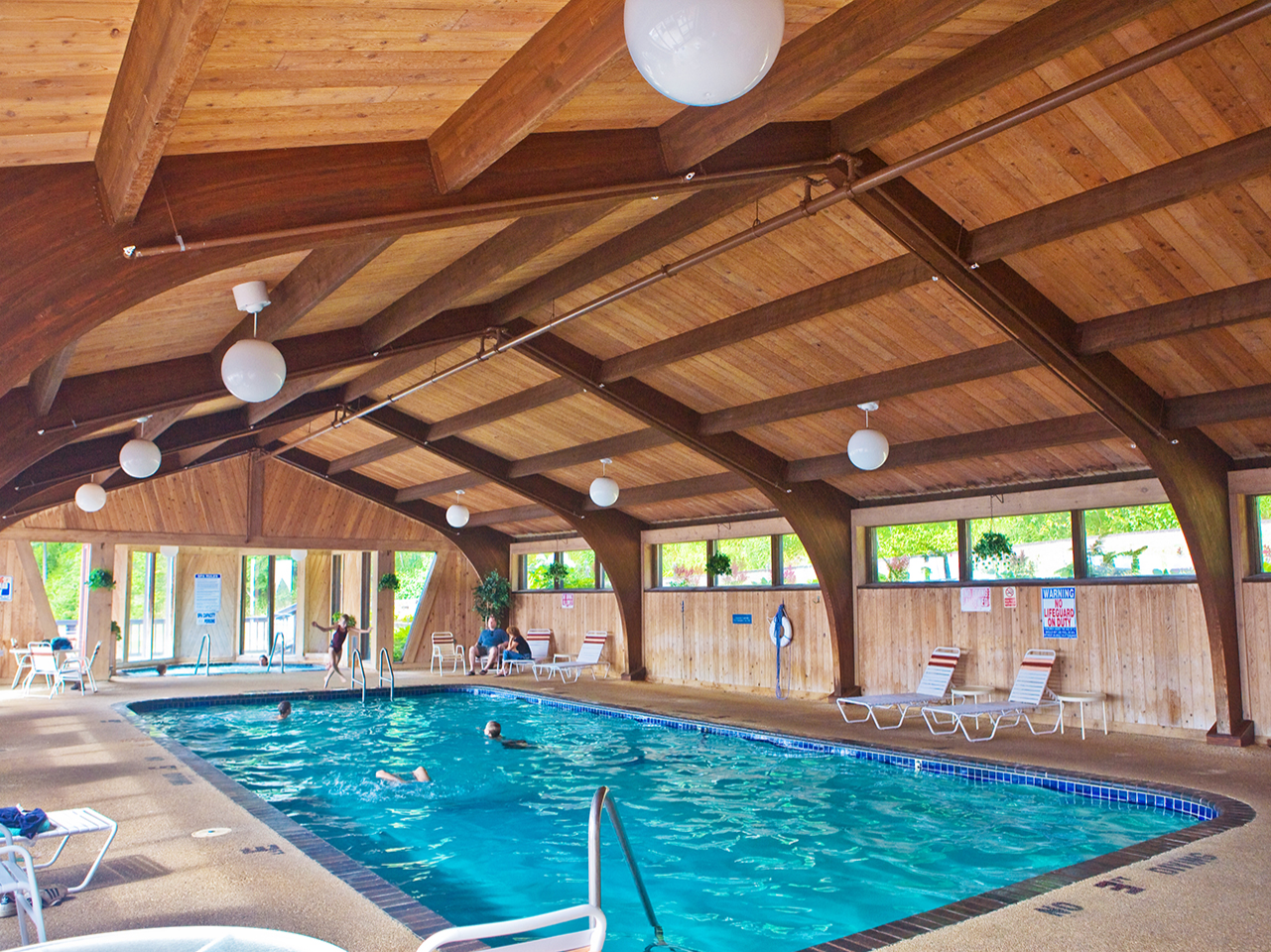 Indoor pool area at Lutsen Resort