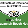 Banner of TripAdvisor 2014 Certificate of Excellence Winner used at Savannah Beach Hotel