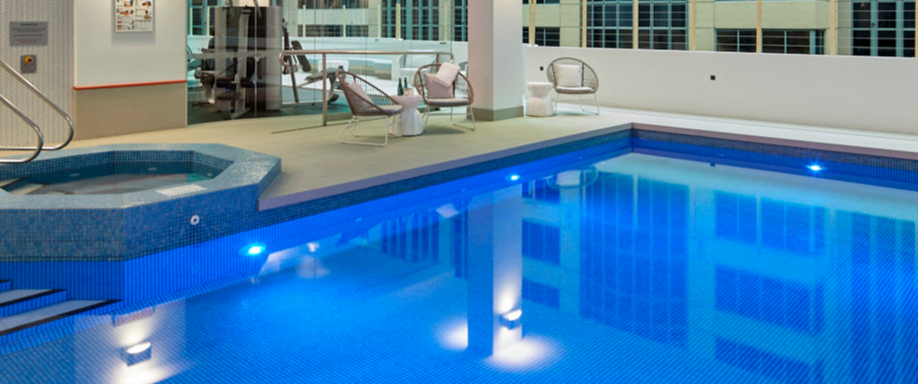 Close up on the indoor pool at Novotel Melbourne on Collins