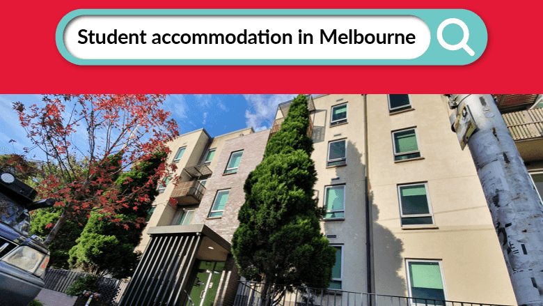 Student Living 550 Lygon advertisement for Semester 2 bookings showing a building 