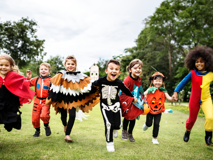 Children with Halloween costumes at The Magnolia Hotel