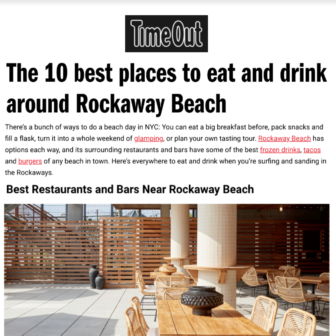 Article about Rockaway Hotel in Timeout by Amber Sutherland