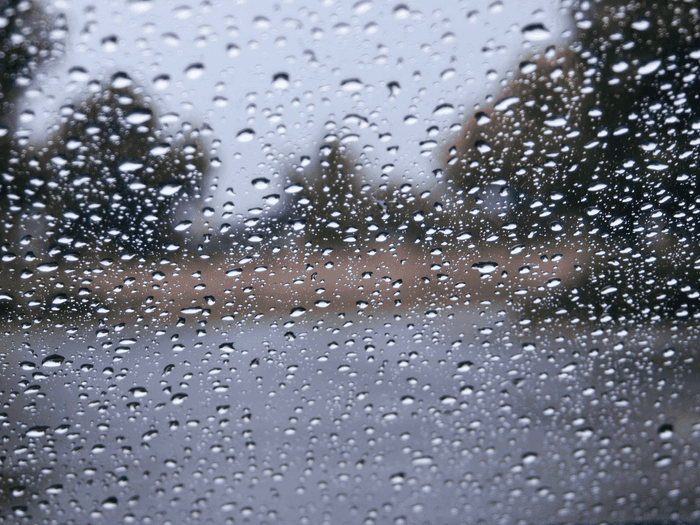 Close-up of a blur window with water droplets at Diplomat Beach Resort