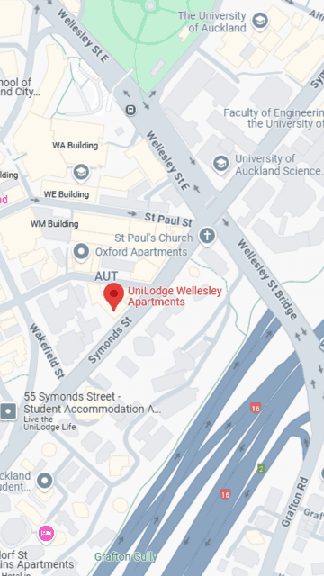 UniLodge Wellesley Apartments Map