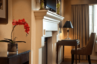Study area in a room at The Paramount Hotel Portland