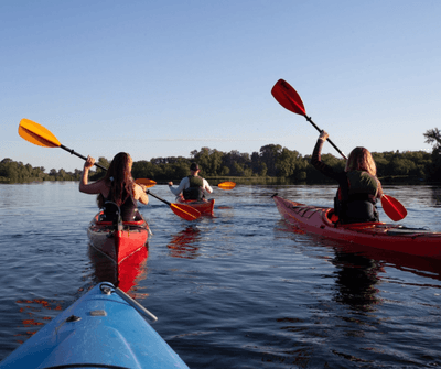Guests kayaking near Ogunquit River Inn