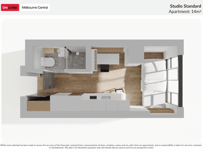 UL Melbourne Central - Studio Standard - Floorplan