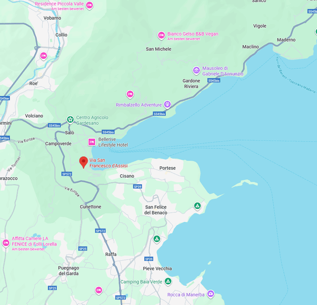Map showing the location of Via San Francesco d'Assisi in the city of San Felice del Benaco.