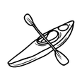 Clipart of a Kayak with paddle used at Hotel Eldorado