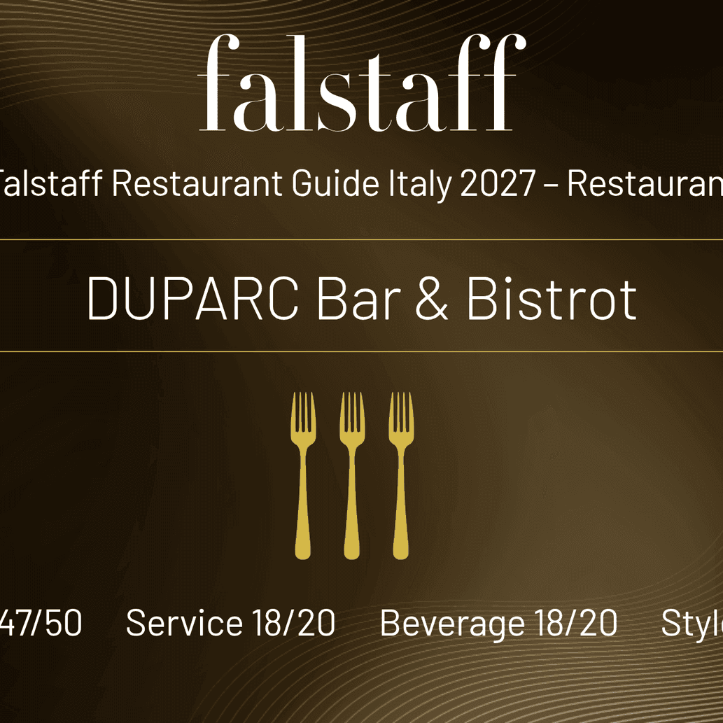 Auszeichnung des DUPARC Bar & Bistrot mit 92 Punkten im Falstaff Restaurant Guide Italy 2027
