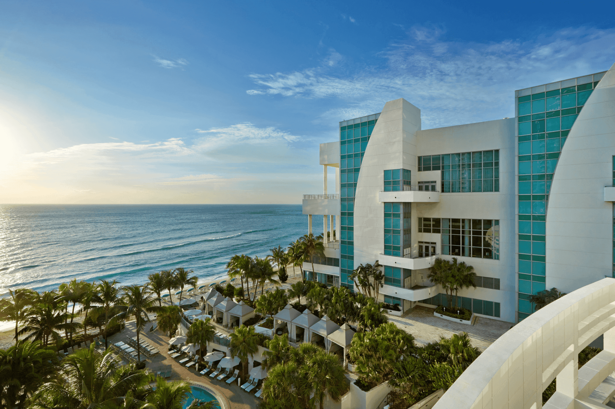 Aerial view of hotel exterior & sea at The Diplomat Resort