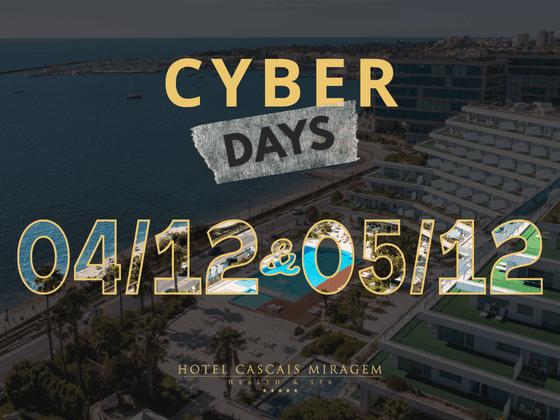 Vista aérea de hotel à beira-mar com texto