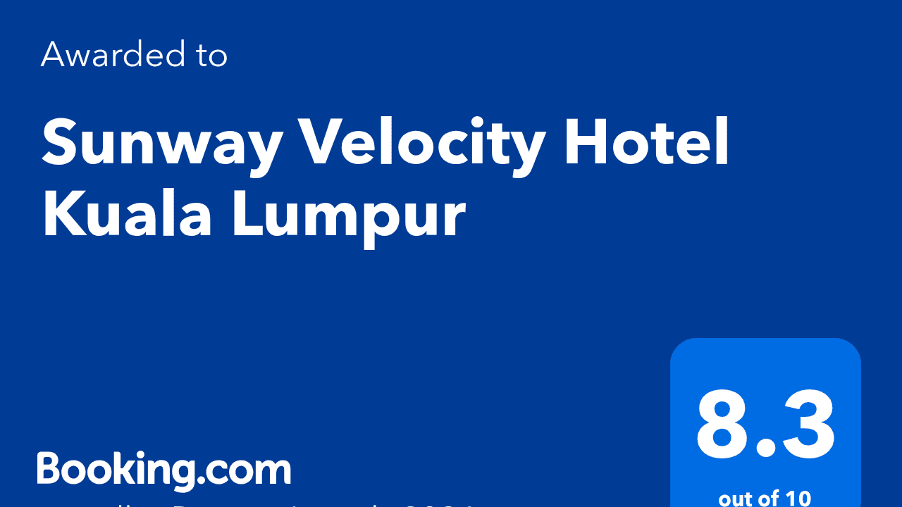 Sunway Velocity Hotel Kuala Lumpur awarded 8.3 out of 10 by Booking.com Traveller Review Awards 2026.