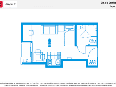 Single Studio Apartment Floorplan