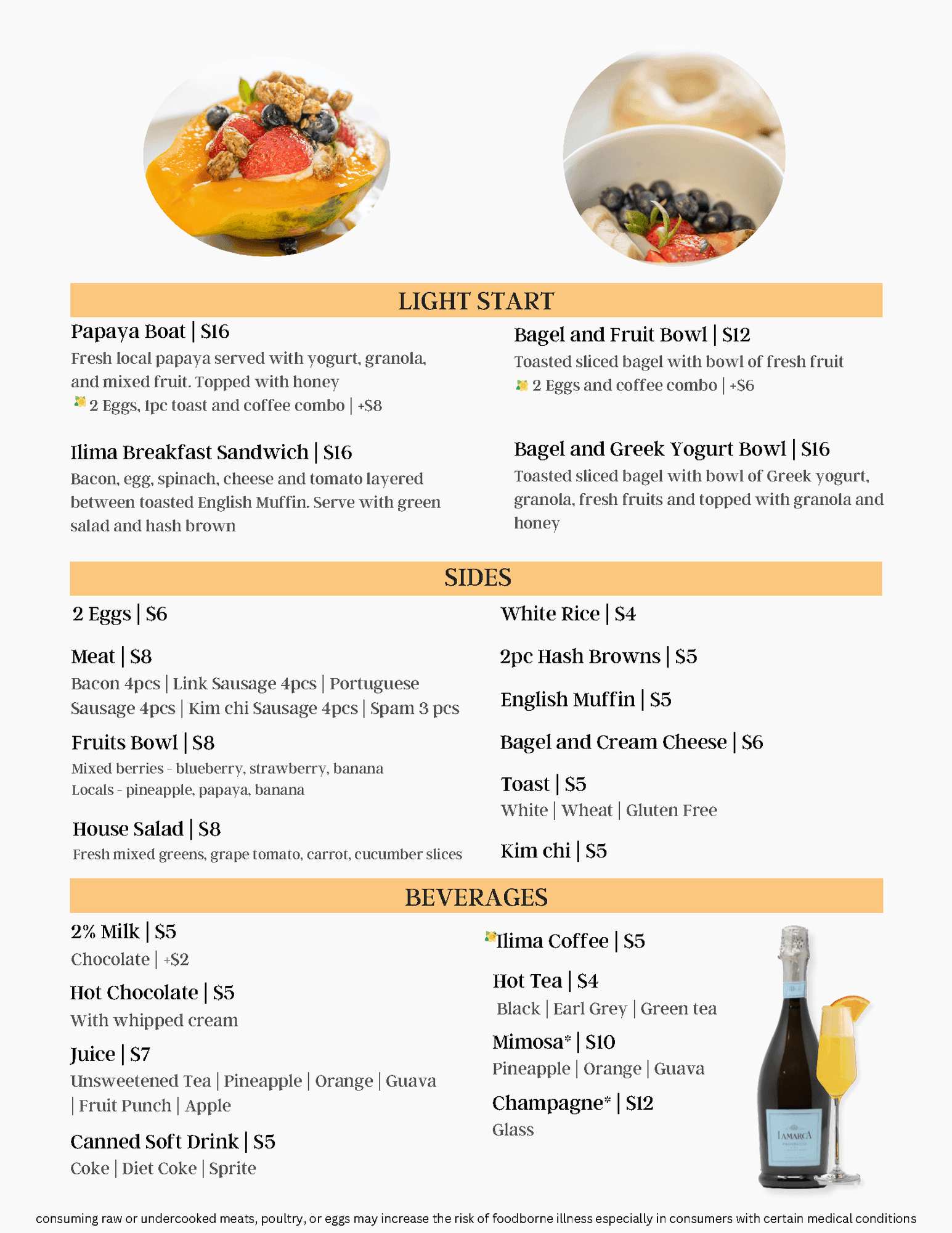 Ilima Café Breakfast Menu Page 2