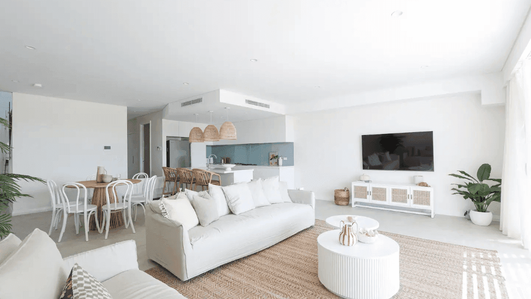 clean and fresh beach styled living area