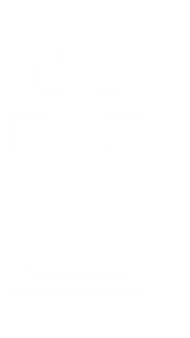 White silhouette icon of the Mission Inn bell tower logo on a transparent background for branding used at Kelly's Spa