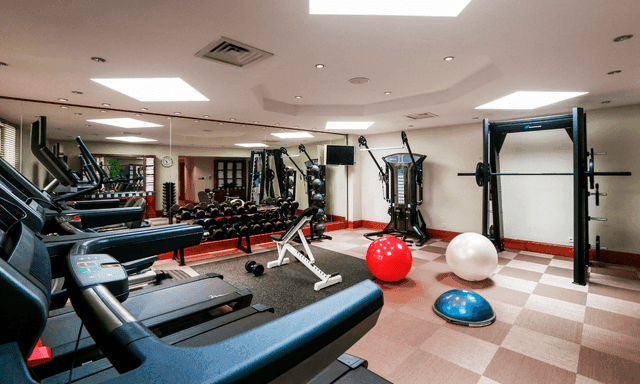 Treadmills & Gym ball in the Gym at the Almanac X Prague Hotel