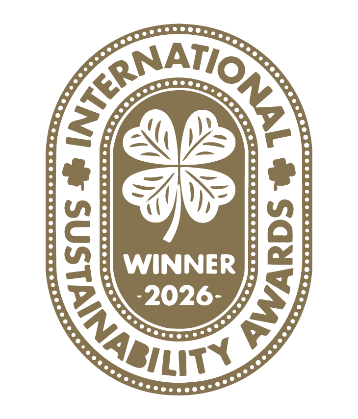 Logo of International Sustainability Awards used at Golden Rock Resort