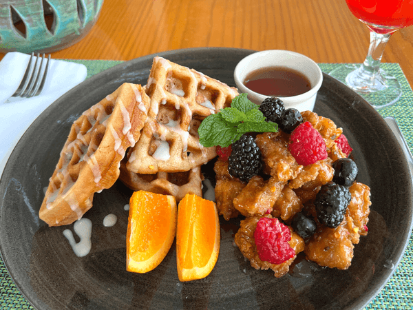 Waffle meal in Calabash Beach Bistro at Bougainvillea Barbados