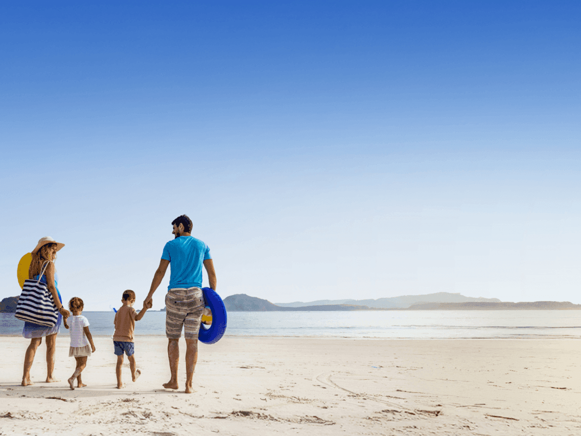 family at the beach