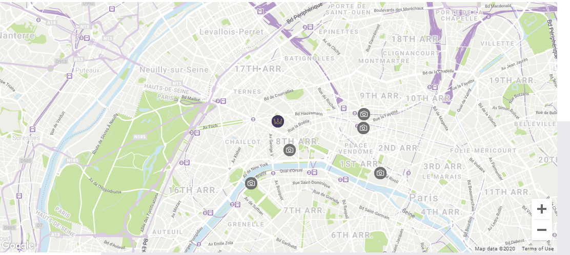 Carte localisation Warwick Paris