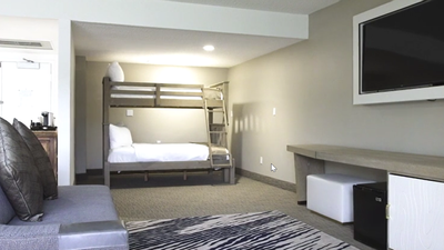 Interior of Catalina Suite with bunk beds at The Anaheim Hotel
