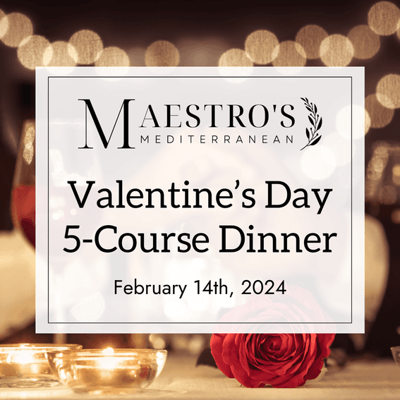 Valentine's Day 5-Course Dinner banner used at Manteo Resort Waterfront
