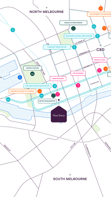 West Tower, Melbourne Quarter Map