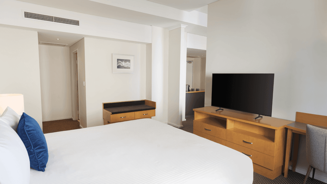 Separate bedroom with second TV in an Apartment