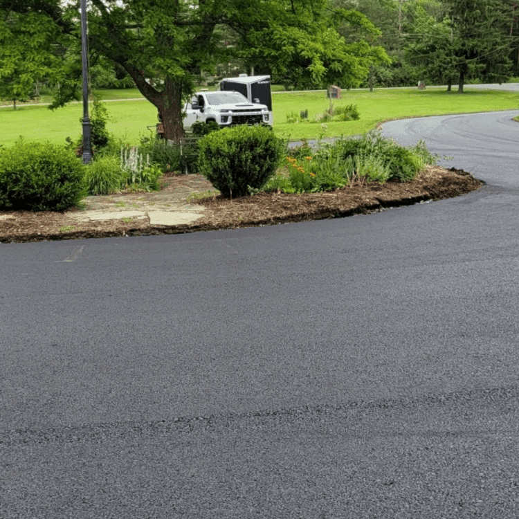brand new paved driveway