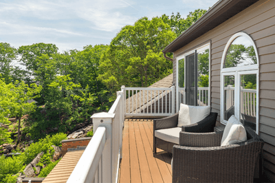 Balcony overlooking the river at Ogunquit River Inn