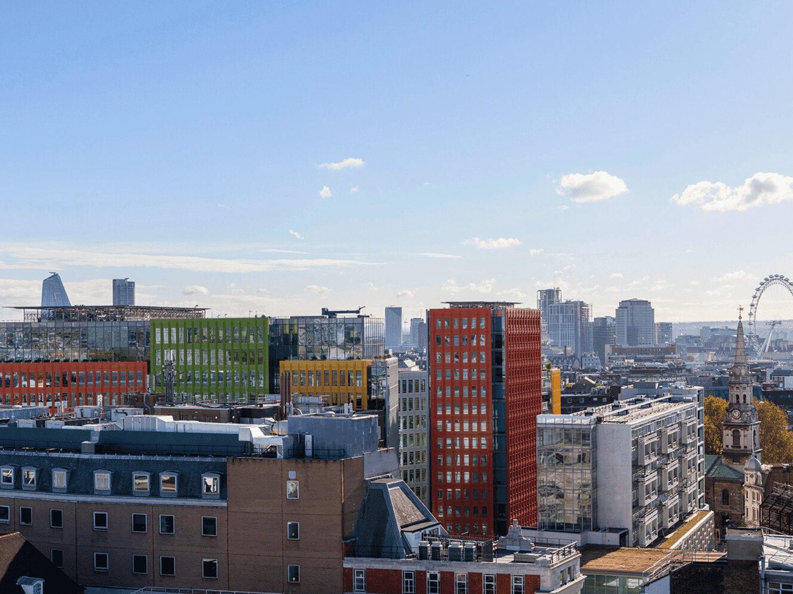 View of London Skyline from St Giles London hotel roof